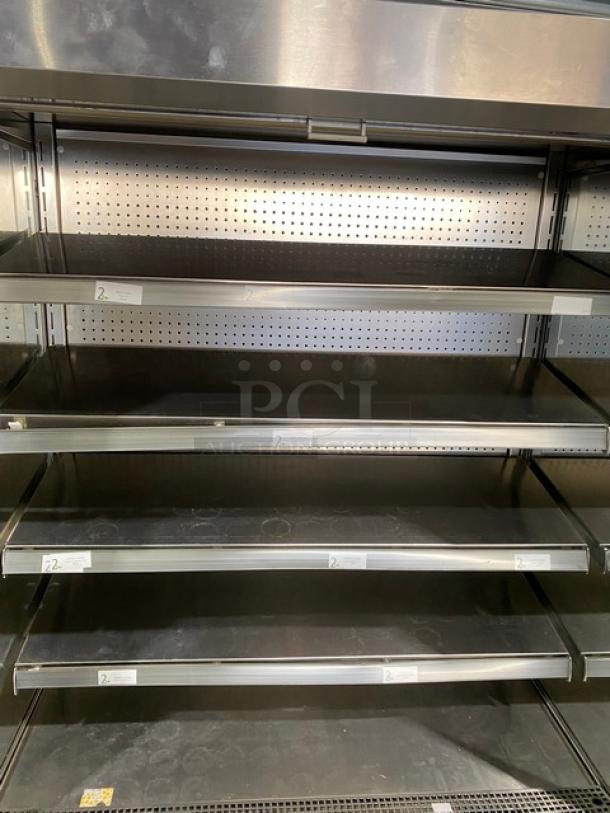 GTI Designs Commercial Stainless Steel Self-Contained 4 Tier Refrigerated Open Grab-N-Go Merchandiser Display Case! With Adjustable Shelves & Tag/Label Holders! With Pull Down Night Curtain! With Remote Compressor! - Image 5 of 12