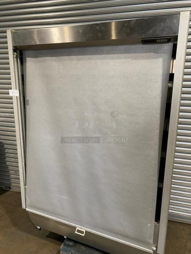 GTI Designs Commercial Stainless Steel Self-Contained 4 Tier Refrigerated Open Grab-N-Go Merchandiser Display Case! With Adjustable Shelves & Tag/Label Holders! With Pull Down Night Curtain! With Remote Compressor! - Image 7 of 12