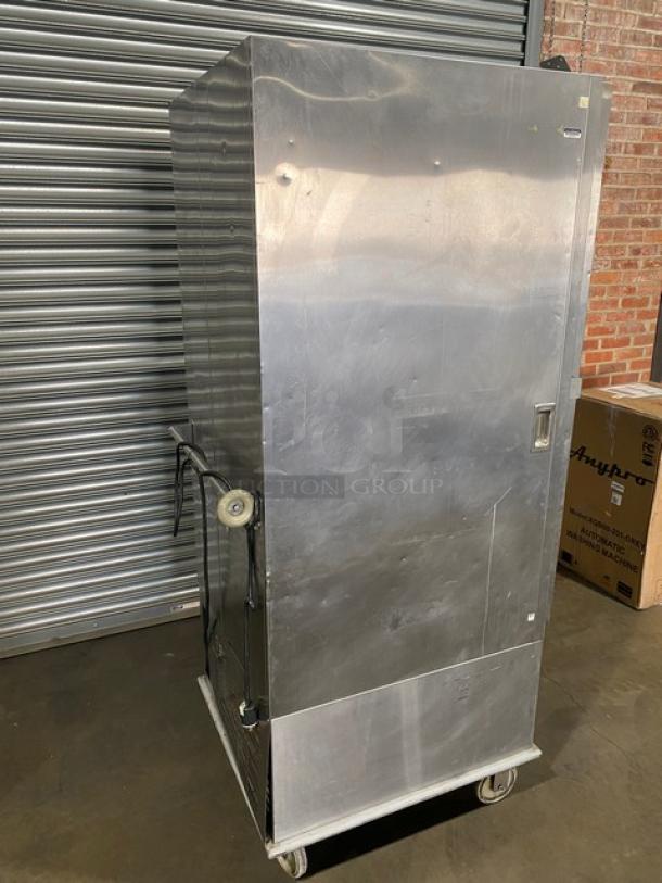 Victory Commercial Stainless Steel Solid Single Door Air Curtain Refrigerator! With Built In Pan Holding Racks! With Rear Mounted Push Bar Handle & Rubber Bumpers! Model: ACRS-1D-S7-STS SN: E0055797! 115V 1 Phase! On Casters! - Image 4 of 10