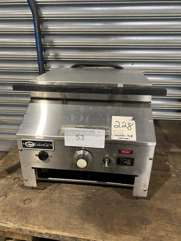 EmberGlo Commercial Stainless Steel Electric Powered Countertop Tap Water Steamer! Model: ES5TS18 SN: 041637! 120V 1 Phase! On Legs! - Image 1 of 11