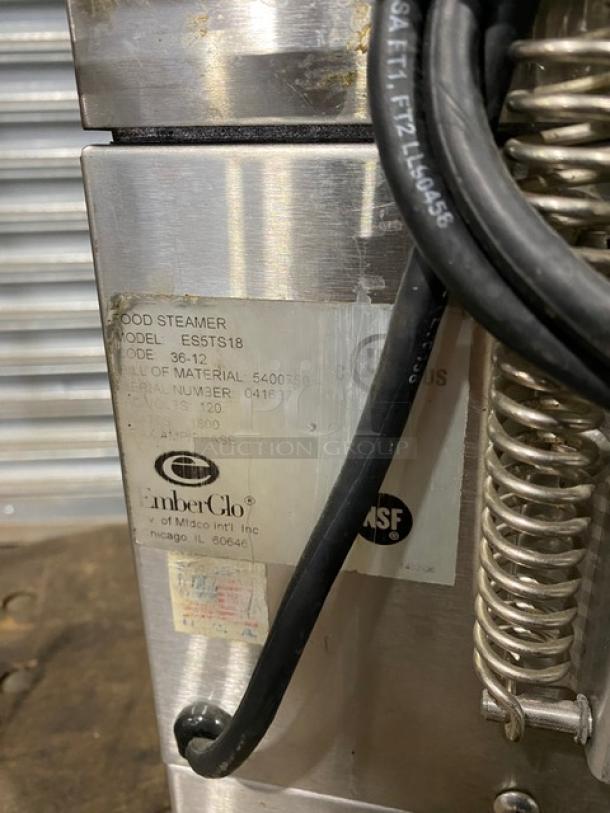 EmberGlo Commercial Stainless Steel Electric Powered Countertop Tap Water Steamer! Model: ES5TS18 SN: 041637! 120V 1 Phase! On Legs! - Image 11 of 11