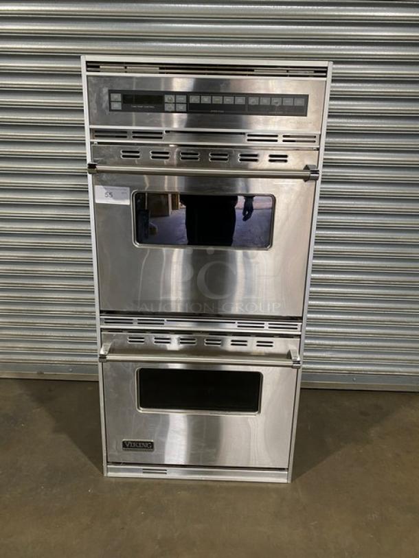 Viking Range Commercial Stainless Steel Natural Gas/LP Powered Double Wall Oven! With Wire Oven Racks! Model: VGD0271SS SN: 9901227121! 120V! - Image 1 of 12
