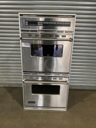Viking Range Commercial Stainless Steel Natural Gas/LP Powered Double Wall Oven! With Wire Oven Racks! Model: VGD0271SS SN: 9901227121! 120V!