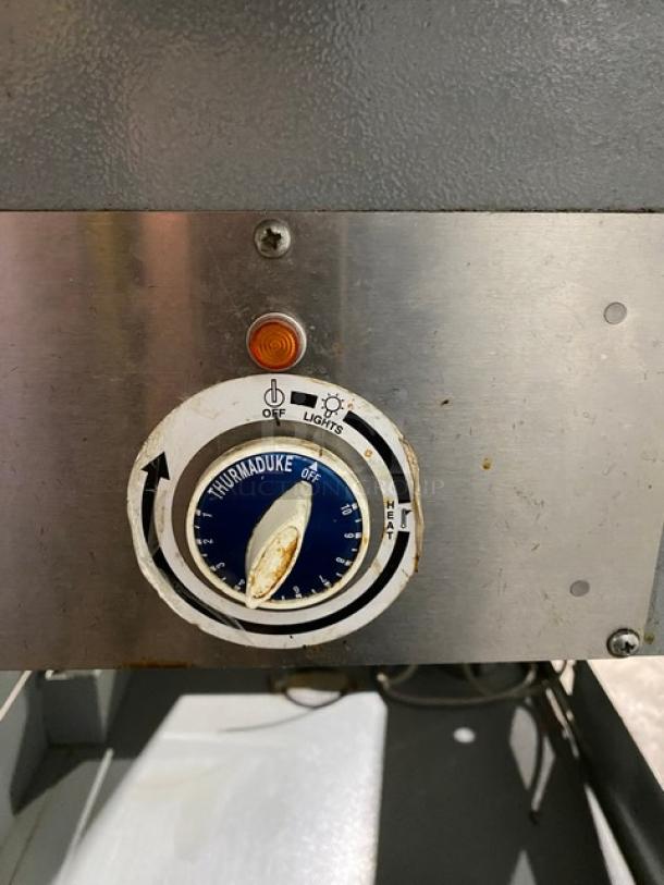 Duke Subway Style Commercial Electric Powered Single Well Heated Drop In Pan Food/Soup Warmer! With Sneeze Guard & Stainless Steel Prep Station! With Enclosed Storage Underneath! Model: SWH700-25FL M SN: 02083947! 120V 1 Phase! On Legs! - Image 8 of 13