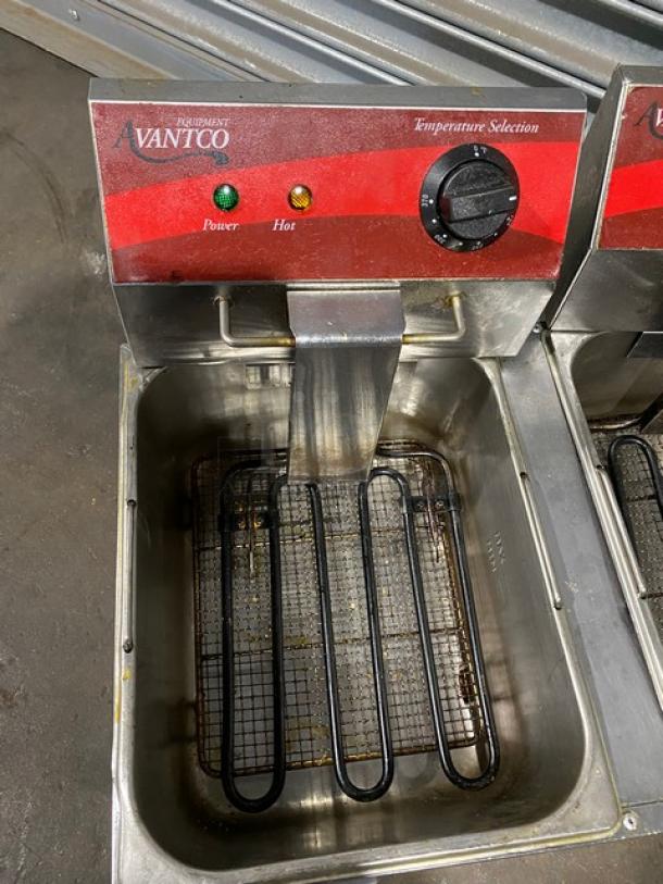 Avantco Commercial Stainless Steel Electric Powered Countertop Double Bay Deep Fat Fryer! With Back Splash & Temperature Selection Controls! - Image 5 of 7