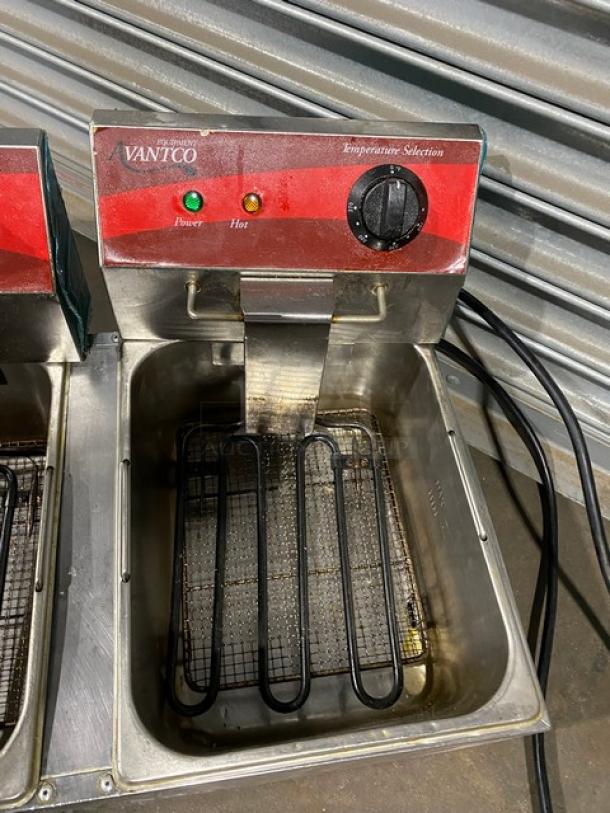 Avantco Commercial Stainless Steel Electric Powered Countertop Double Bay Deep Fat Fryer! With Back Splash & Temperature Selection Controls! - Image 6 of 7