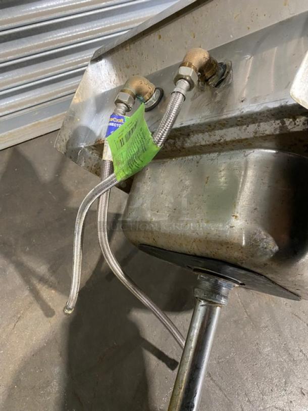 Commercial Stainless Steel Wall Mounted Hand Washing Sink! With Back Splash & Gooseneck Faucet! - Image 8 of 8