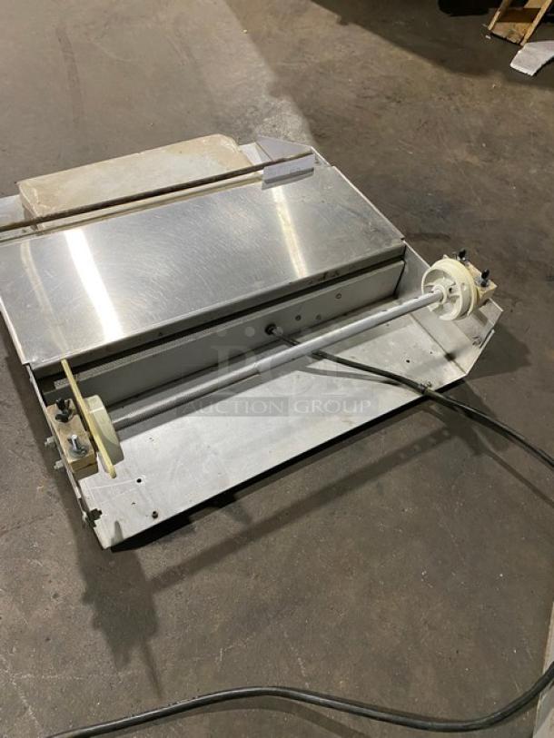 Heat Seal Commercial Stainless Steel Single Roll Film Axle Mounted Mini Countertop Food Wrapping Machine! With Thermostatically Controlled Hot Plate & Replaceable Non-Stick Cover! Model: 625-A! - Image 3 of 9