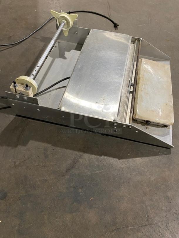 Heat Seal Commercial Stainless Steel Single Roll Film Axle Mounted Mini Countertop Food Wrapping Machine! With Thermostatically Controlled Hot Plate & Replaceable Non-Stick Cover! Model: 625-A! - Image 4 of 9