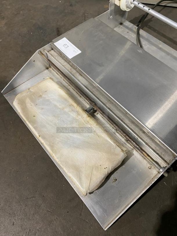 Heat Seal Commercial Stainless Steel Single Roll Film Axle Mounted Mini Countertop Food Wrapping Machine! With Thermostatically Controlled Hot Plate & Replaceable Non-Stick Cover! Model: 625-A! - Image 8 of 9