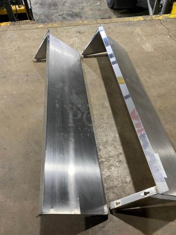 Commercial Stainless Steel 48" x 12" Wall Mounted Storage Shelves! 2X Your Bid! - Image 7 of 8