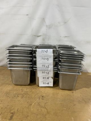 Commercial Stainless Steel Steamtable/Hotel Pans! 8X Your Bid!