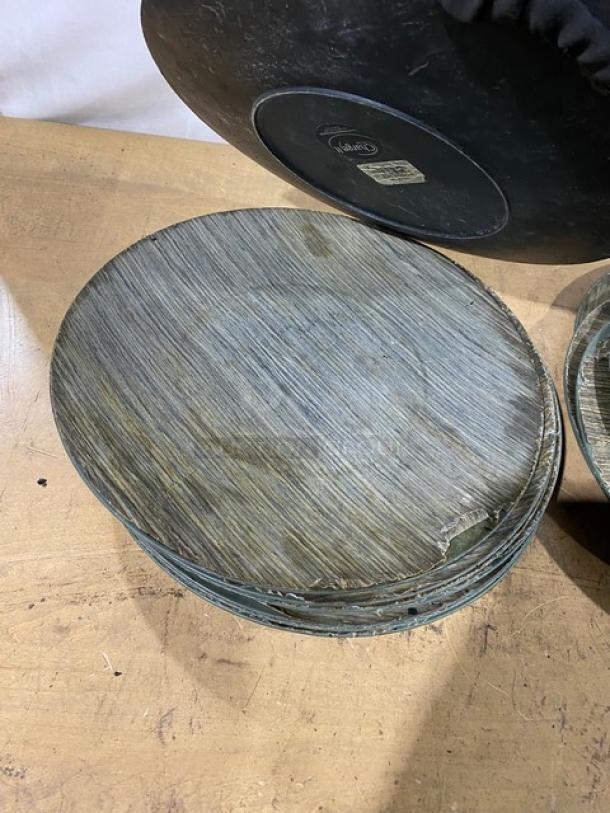 Charge It By Jay Commercial Melamine Faux Pine Wood Style Charger Plates! All One Money! - Image 7 of 7