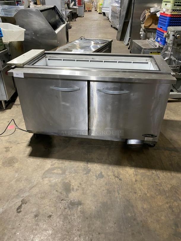 Kool-It Ikon Series Commercial Stainless Steel 2 Door Refrigerated Salad/Sandwich Prep Table! With Poly Coated Wire Racks! Model: KSP60M SN: KSP60M 7062503! 115V 1 Phase! On Casters! - Image 1 of 10