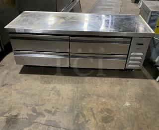 Asber! 2022! Commercial Stainless Steel 4 Drawer Refrigerated Chef Base/Equipment Stand! Model: ACBR 72 HC SN: 8102544328! 115V 1 Phase! On Casters!