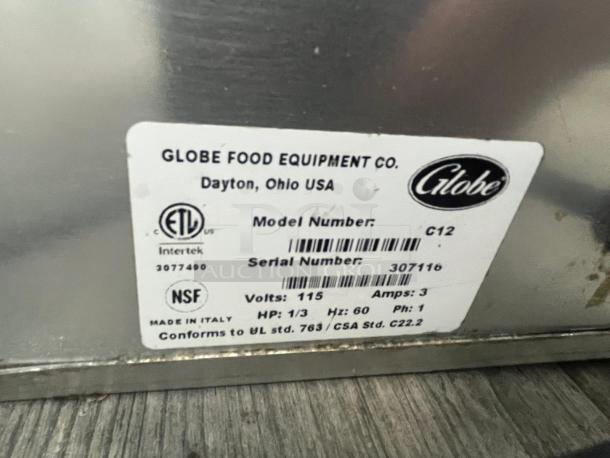 Globe Chefmate C12 12" Manual Gravity Feed Slicer - 1/3 hp - Image 2 of 4