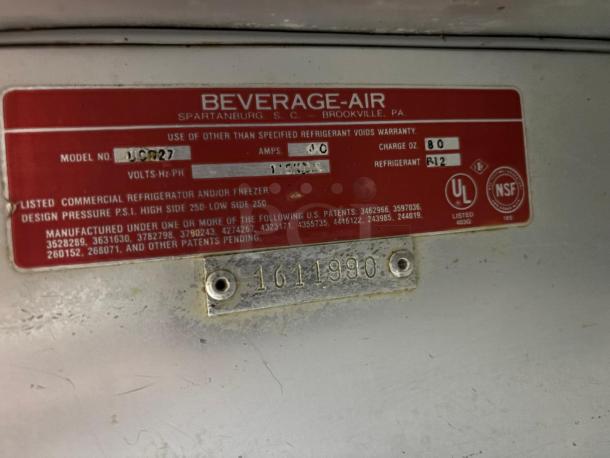 Beverage-Air 27" W Undercounter Refrigerator w/ (1) Sections & (1) Doors, 115v - Image 5 of 5