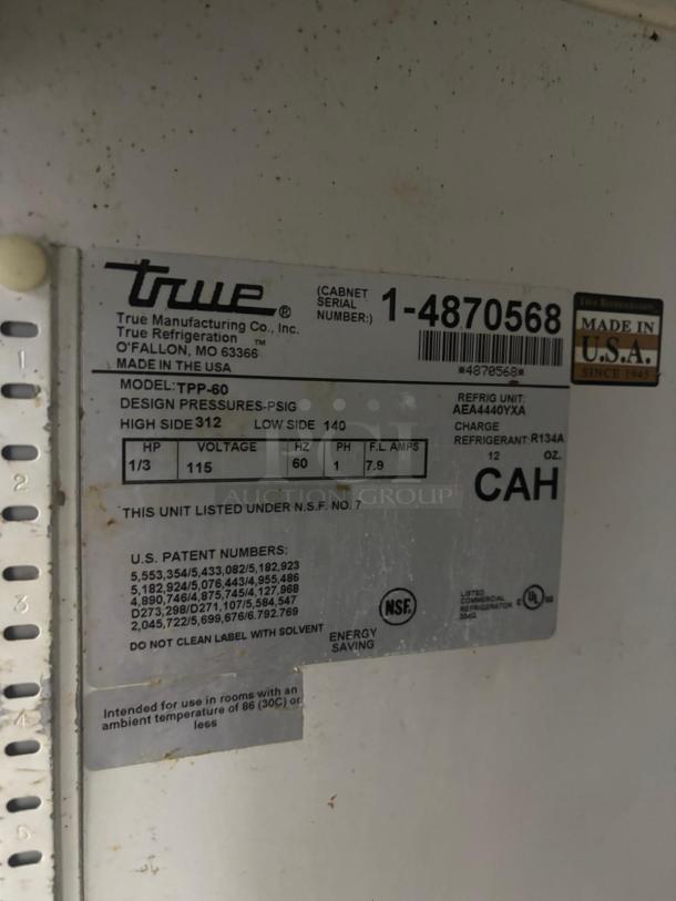 True TPP-60 60" TPPAT Series Pizza Prep Table w/ Refrigerated Base, 115v - Image 5 of 7