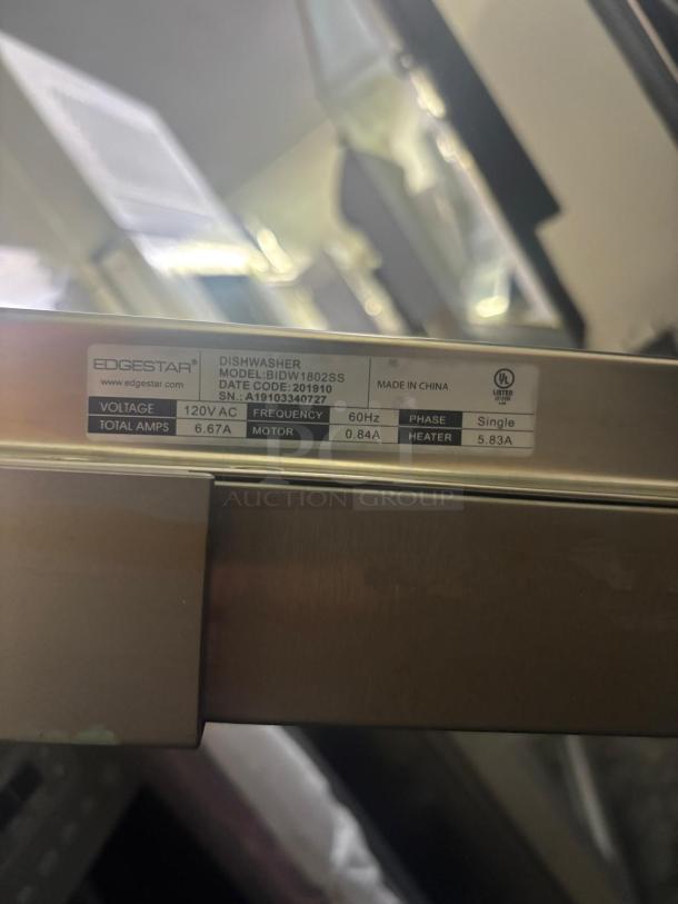 EdgeStar 18-in Front Control Built-In Dishwasher (Stainless Steel) ENERGY STAR, 52-dBA Standard Sound Level - Image 6 of 6