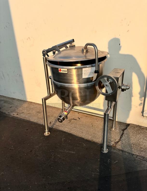Late Model  Legion TWU-40 45 Gallon Tilting Direct Steam Kettle Tested and Working! - Image 2 of 9