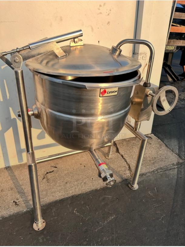Late Model  Legion TWU-40 45 Gallon Tilting Direct Steam Kettle Tested and Working! - Image 3 of 9