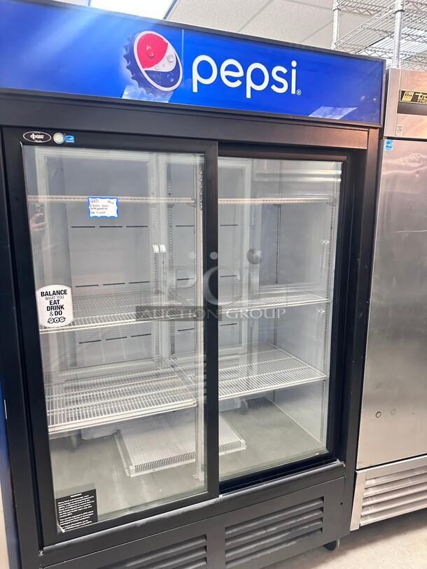Late Model Commercial  2 Glass Door Refrigerator 115 Volt Tested and Working! - Image 1 of 7