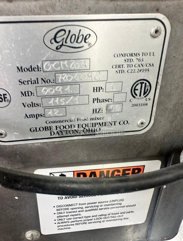 Globe GCM20H 20 QT Planetary Mixer - Bench Model, 1 HP, 115v Sold 'As Is' - Image 8 of 10