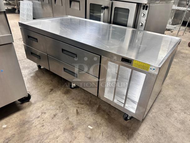 Delfield F2962CP 62" Four Drawer Refrigerated Chef Base 115 Volt Tested and Working! - Image 1 of 9