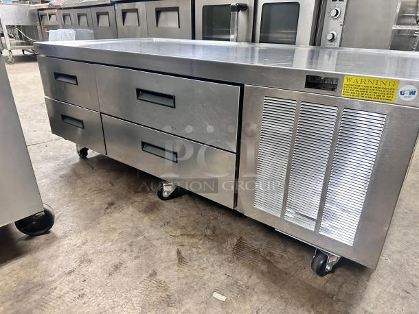 Delfield F2962CP 62" Four Drawer Refrigerated Chef Base 115 Volt Tested and Working! - Image 3 of 9