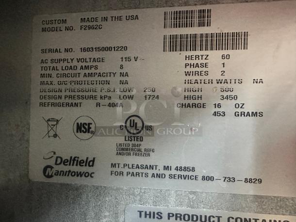 Delfield F2962CP 62" Four Drawer Refrigerated Chef Base 115 Volt Tested and Working! - Image 9 of 9