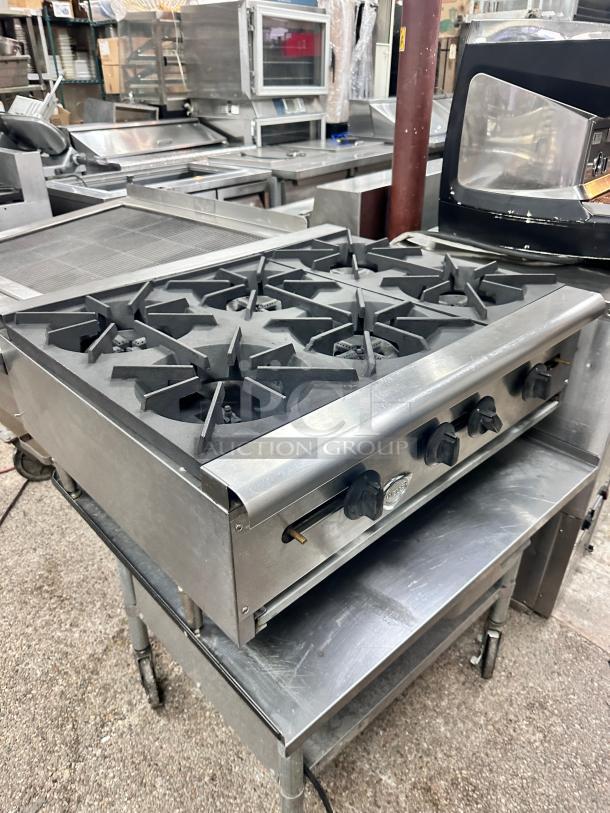 Nice Wells 36" 6 Burner Hot Plate Gas Tested and Working! - Image 1 of 6