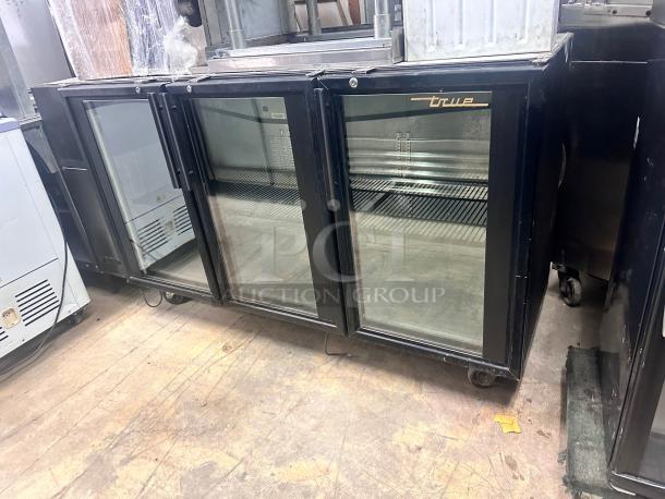 True TBB-24GAL-72 72" Back Bar Refrigerator - 3 Swinging Glass Doors, Black, 115v Tested and Working! - Image 3 of 9