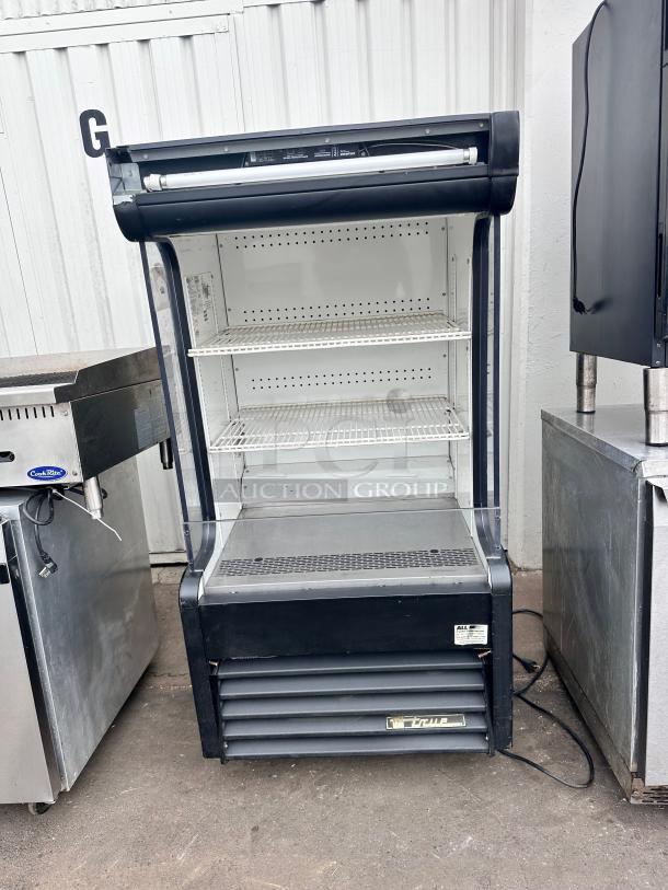 Excellent True 30" Vertical Open Air Cooler w/ (4) Levels, Black, 115v Tested and Working! - Image 1 of 7