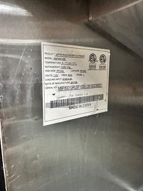 Commercial Single Stainless Door Freezer 115volt Tested and Working! - Image 7 of 8