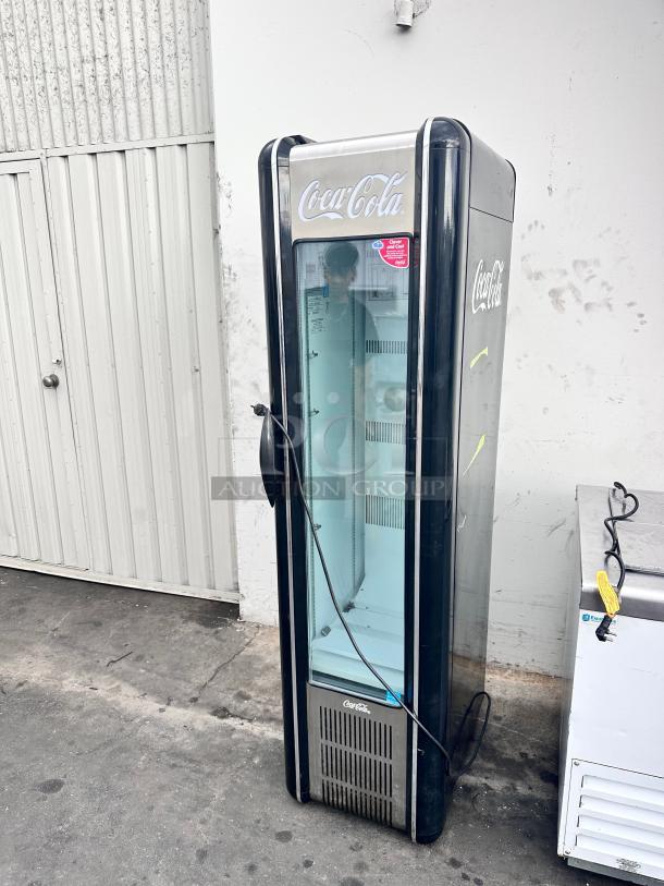 Nice Commercial Single Door Refrigerated Glass  Merchandiser 115 Volt Tested and Working! - Image 1 of 10