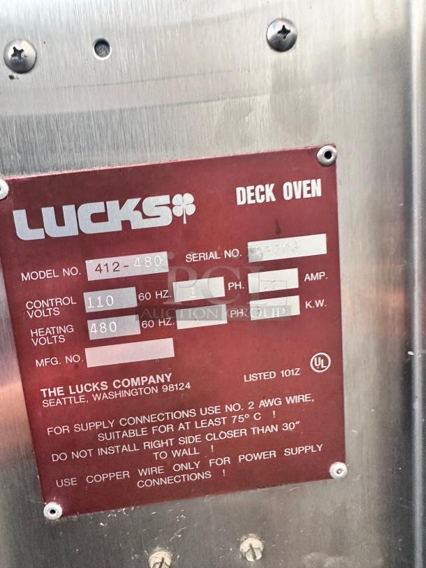 Lucks Commercial 4 Deck Electric Bread and Pizza Oven Tested and Working! - Image 8 of 14