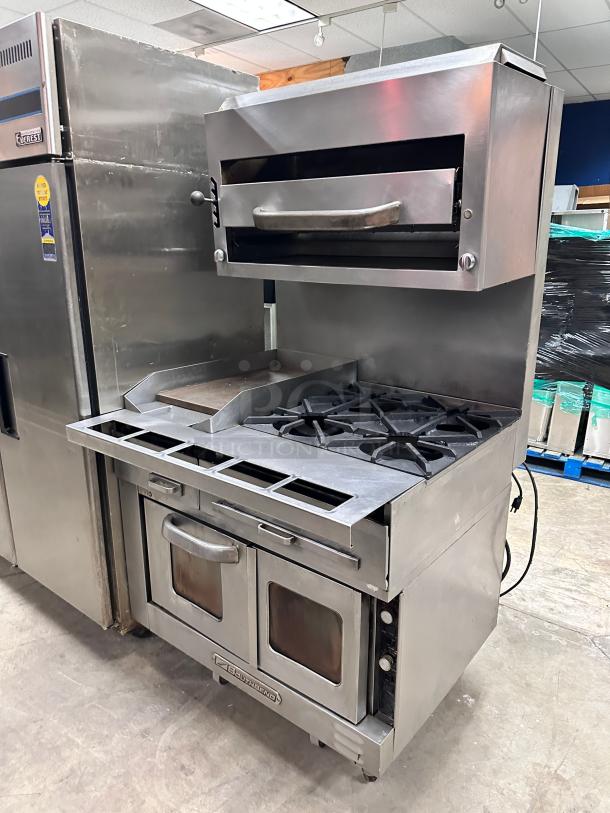 Southbend Commercial 36" Gas Griddle with 2 Burner and One Oven Has Salamander on the Top Tested and Working! - Image 1 of 9