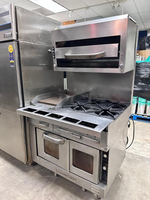 Southbend Commercial 36" Gas Griddle with 2 Burner and One Oven Has Salamander on the Top Tested and Working! - Image 6 of 9