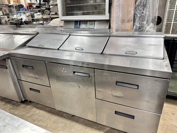 Delfield Commercial 72" Refrigerated Sandwich Table 115Volt Tested and Working! - Image 1 of 6