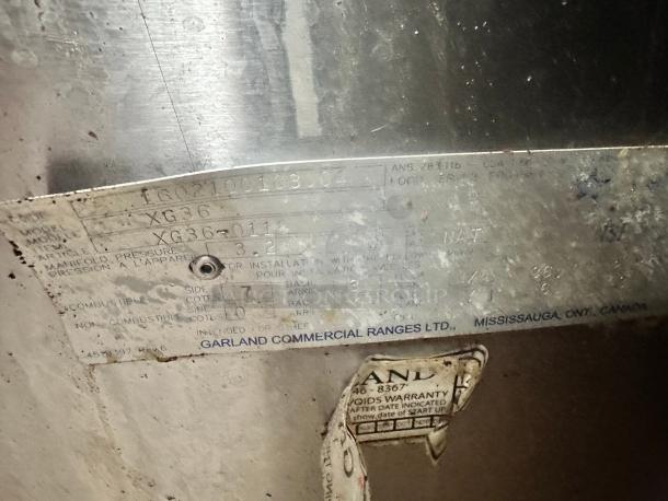 Nice Garland XG36 Xpress 36" Semi Automaric Triple Clamshell Grill Griddle-3 Platens Gas Tested and Working! - Image 7 of 7