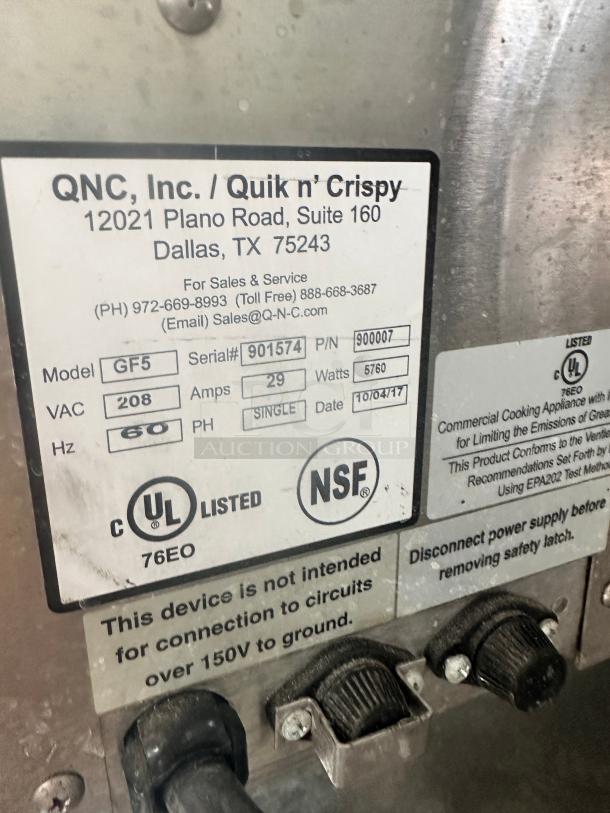 Quik n' Crispy GF5, Ventless Greaseless Air Fryer, 208v Tested and Working! - Image 6 of 7