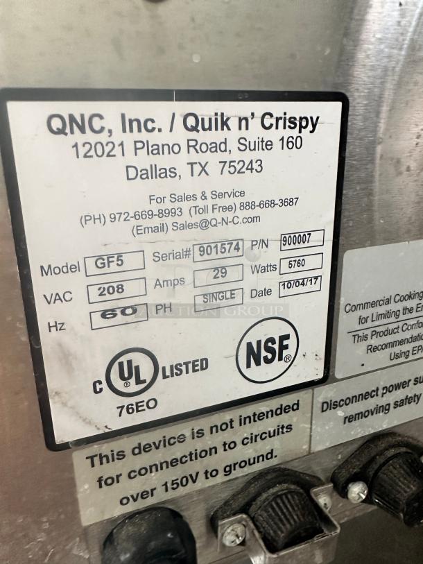 Quik n' Crispy GF5, Ventless Greaseless Air Fryer, 208v Tested and Working! - Image 7 of 7