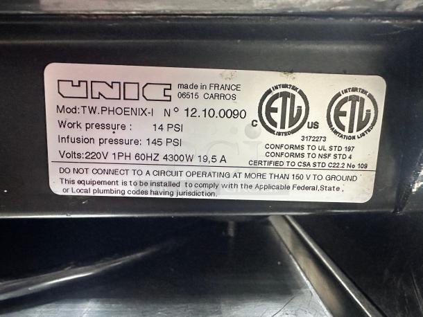 Nice UNIC TW.PHOENIX-R Espresso Machine, 2 Group Heads 220volt Tested and Working! - Image 9 of 9