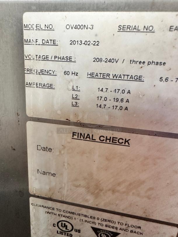 Hobart Baxter Commercial Electric Deck Oven With Stand 220volt 3phase Tested and Working! - Image 8 of 10