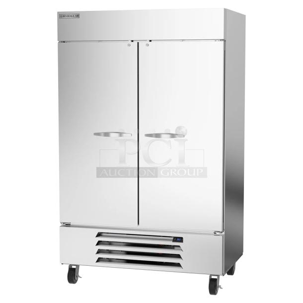 BRAND NEW! Beverage Air HBR49HC-1 Stainless Steel Commercial 2 Door Reach In Cooler. 115 Volts, 1 Phase. Tested and Working! - Image 1 of 6