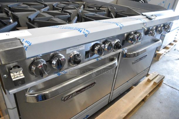 BRAND NEW! Southbend 4601DD-2GR Stainless Steel Commercial Natural Gas Powered 6 Burner Range, Flat Top Griddle, 2 Ovens, Over Shelf and Back Splash. - Image 6 of 10