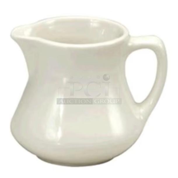 BRAND NEW! Box of 24 Foodservice F9010000807 Buffalo White Doric 7 oz Creamer Pitcher - Image 1 of 3