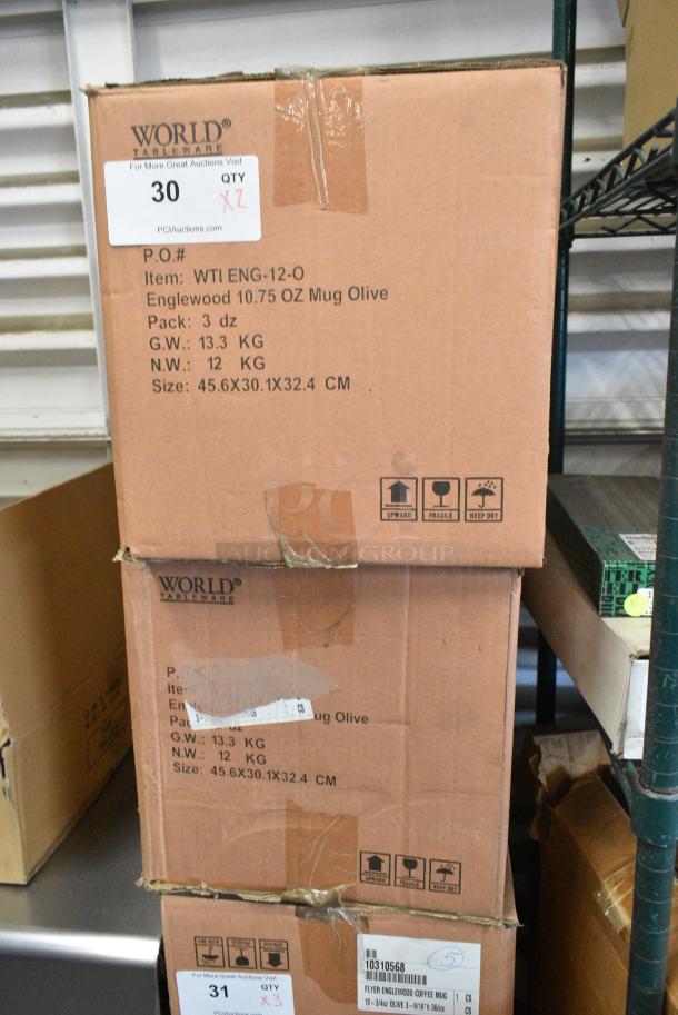 2 BRAND NEW! Box of 36 Libbey ENG-12-O Englewood 10.75 oz. Matte Olive Porcelain Mug. 2 Times Your Bid! - Image 2 of 5