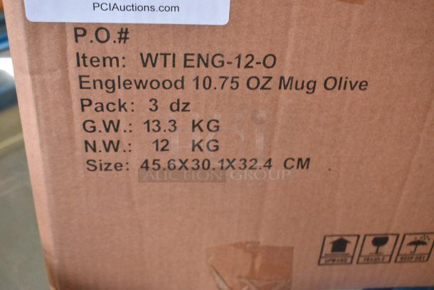 2 BRAND NEW! Box of 36 Libbey ENG-12-O Englewood 10.75 oz. Matte Olive Porcelain Mug. 2 Times Your Bid! - Image 5 of 5