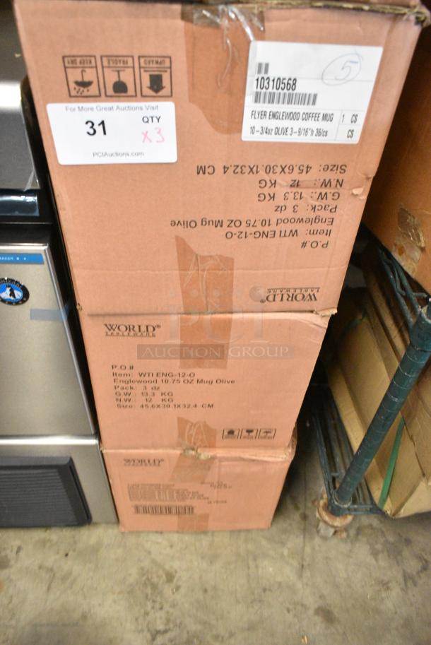 3 BRAND NEW! Box of 36 Libbey ENG-12-O Englewood 10.75 oz. Matte Olive Porcelain Mug. 3 Times Your Bid! - Image 4 of 5